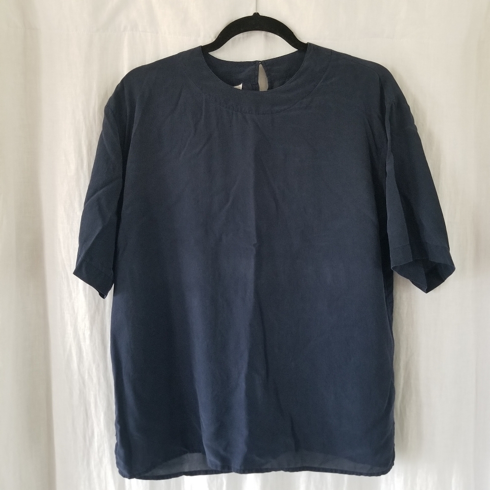 Preston & York | Vintage 100% Silk Short Sleeve Top